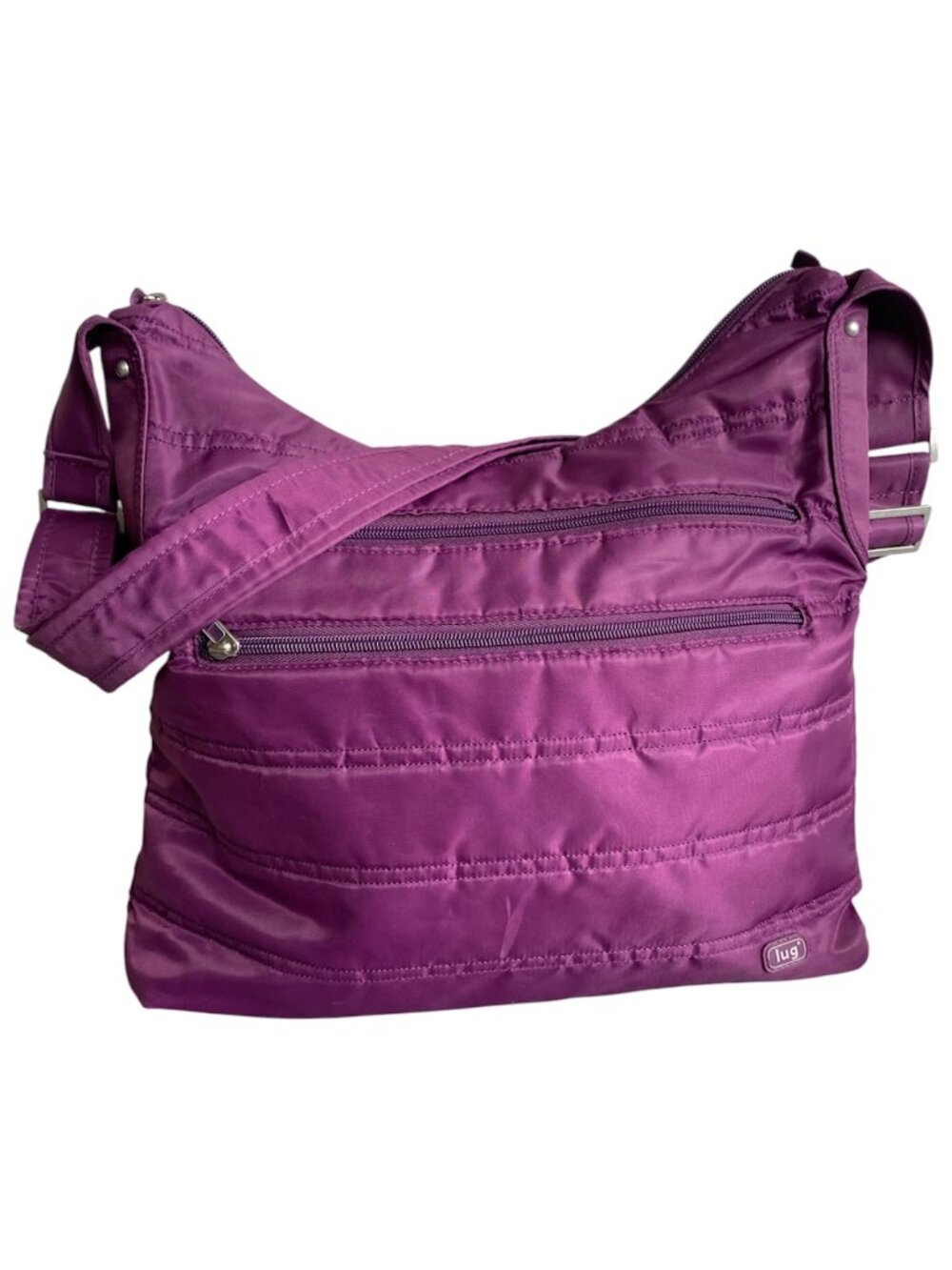 Lug Cable Car Tote Purple Messenger Travel Bag Crossbody Organizer